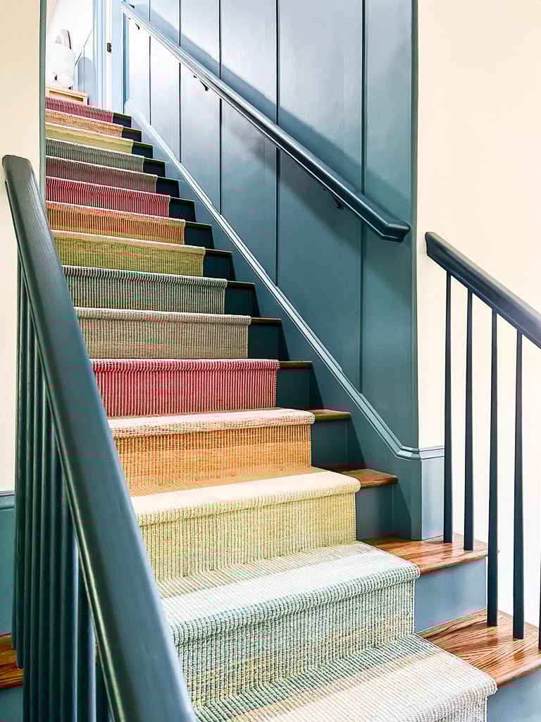 diy stair runner installed